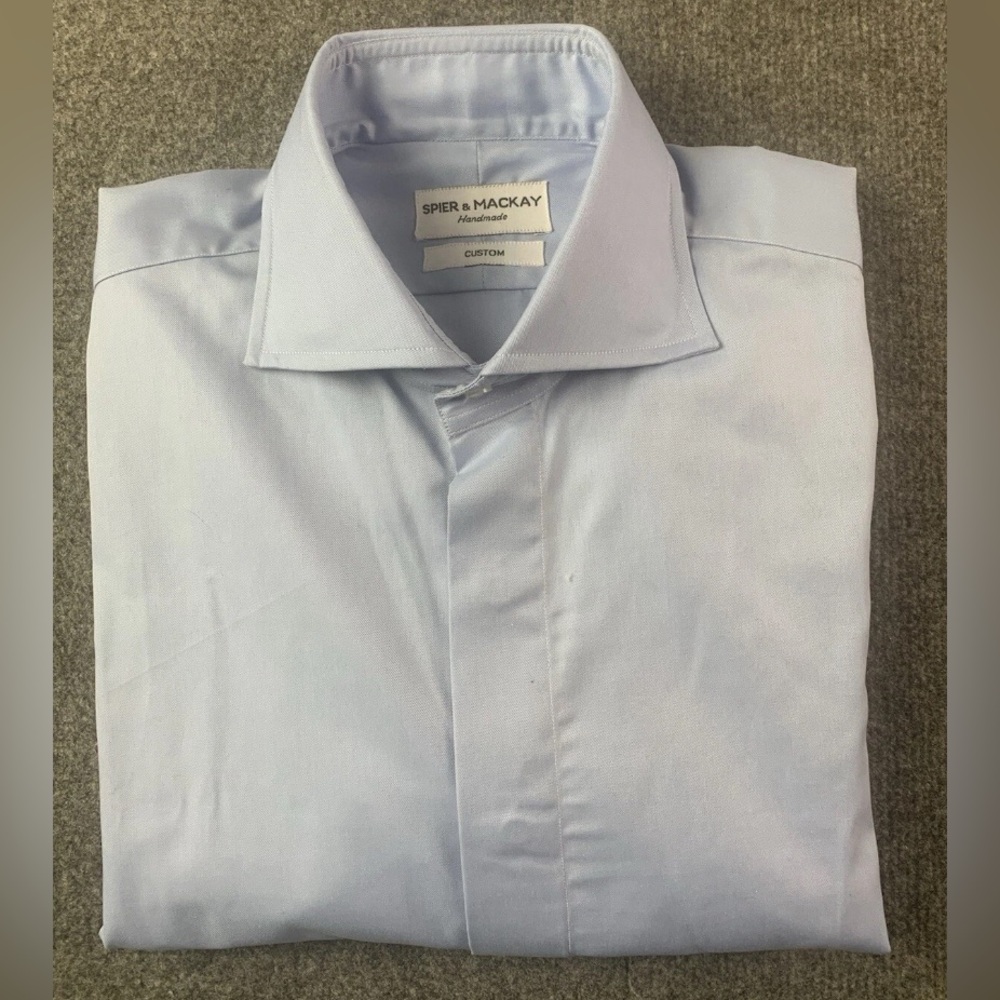 Spier & Mackay Custom Mens 100% Cotton Long Sleeve Dress Shirt Size M Blue NWOT